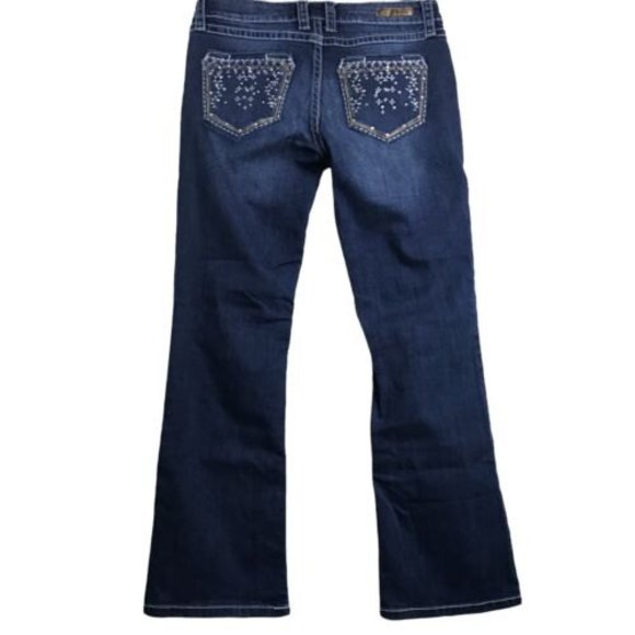 ROCK 47 Wrangler Jeans Bootcut Ultra Low Rise Rodeo Embellish 30x30 - Picture 2 of 12
